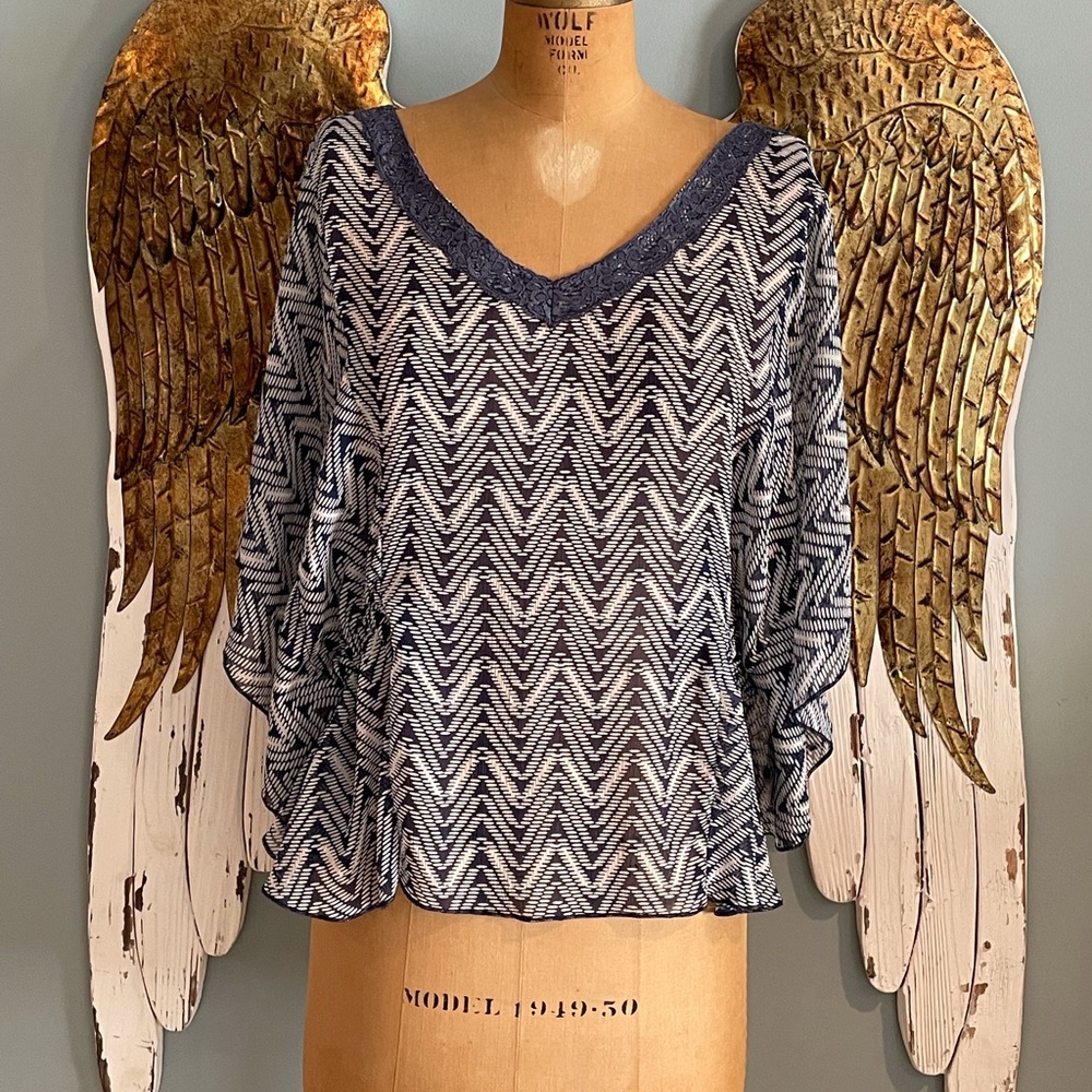 Blue Chevron Blouse